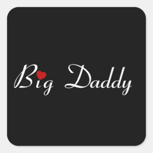 Big Daddy mit Red Heart Quadratischer Aufkleber