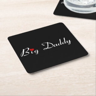 Big Daddy mit Red Heart Rechteckiger Pappuntersetzer