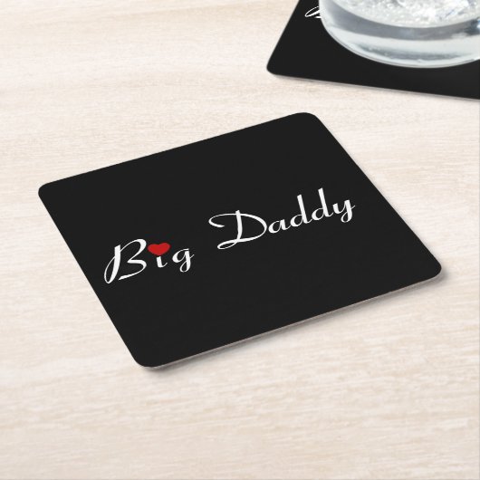 Big Daddy mit Red Heart Rechteckiger Pappuntersetzer (angewinkelt)