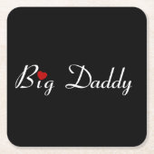 Big Daddy mit Red Heart Rechteckiger Pappuntersetzer (Vorderseite)