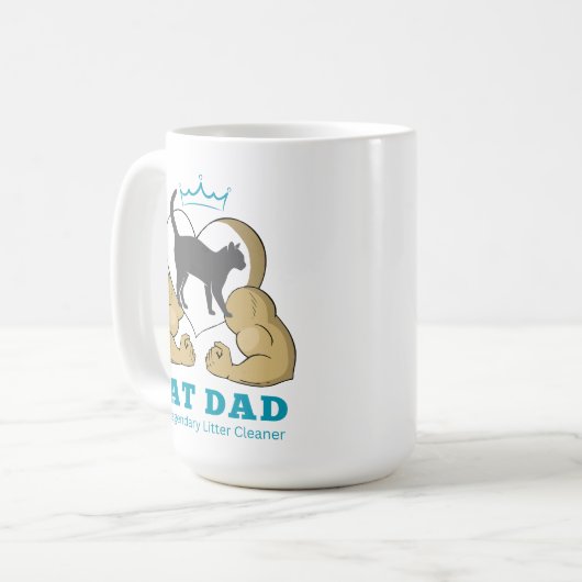 Big Daddy Muscula Arme mit einer Katze im Herzen Kaffeetasse (Vorderseite Links)