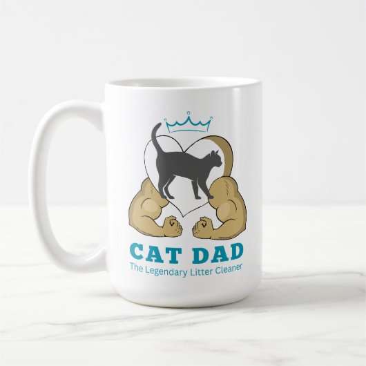 Big Daddy Muscula Arme mit einer Katze im Herzen Kaffeetasse (Links)