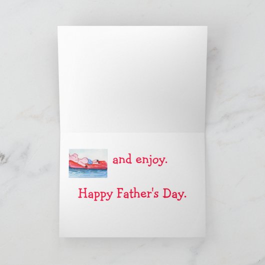 Big Daddy Pig schweben auf Raft am Strand Karte (Innenseite)