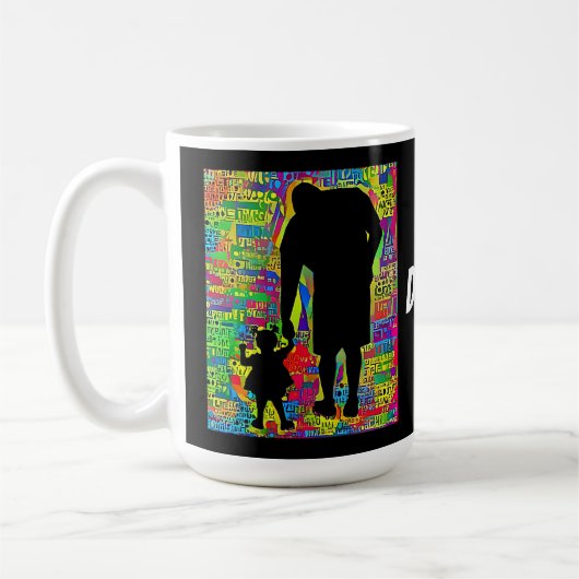 Big Daddy und Baby lehren Silhouette Kaffeetasse (Links)