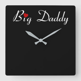 Big Daddy with Red Heart Quadratische Wanduhr