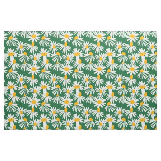 Big Daisy Green White Yellow Pattern Stoff (Yard (91,4 cm))