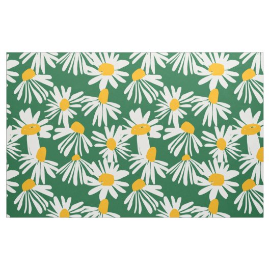 Big Daisy Green White Yellow Pattern Stoff (Fat Quarter (45,7 x 55,9 cm))