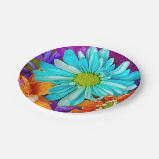 Big Daisy Pattern Pappteller (Schrägansicht)