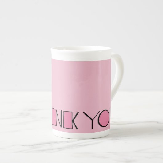 Big Danke, rosa China Tasse (Vorderseite Rechts)