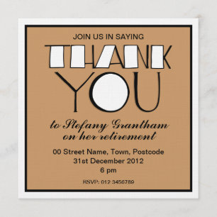 Big Dankeschön, White Retirement Einladung