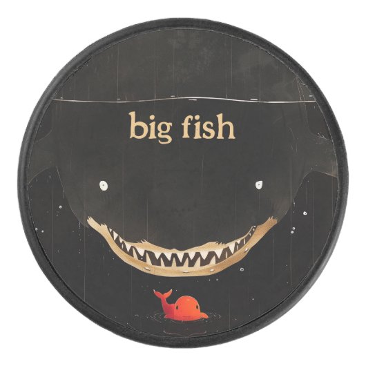 Big Dark Shark Eishockey Puck (Vorderseite)