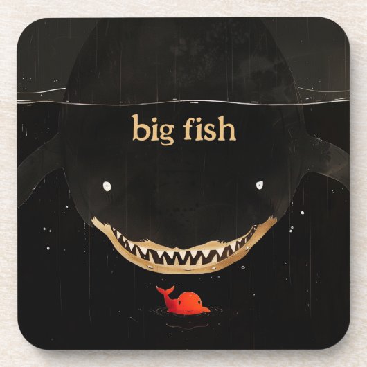 Big Dark Shark Getränkeuntersetzer (Vorderseite)