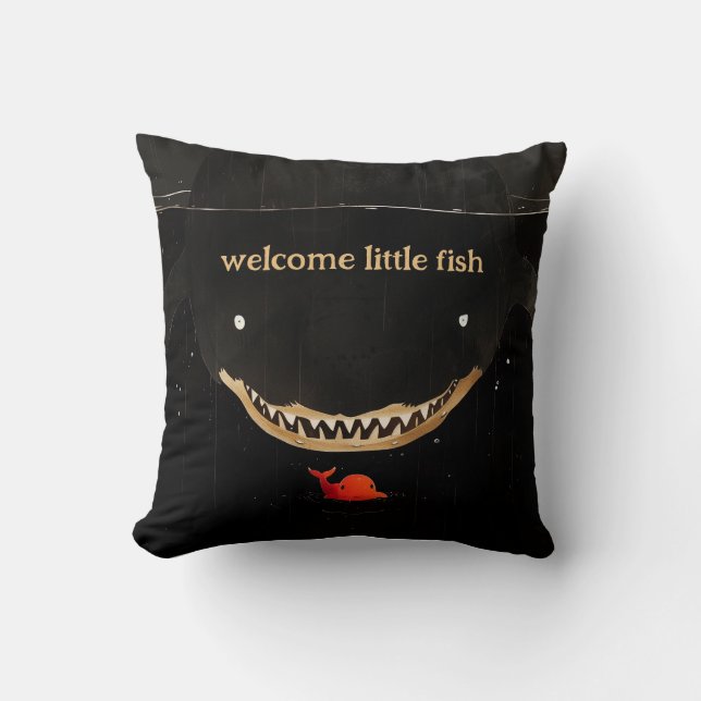 Big Dark Shark Kissen (Vorderseite)