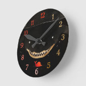 Big Dark Shark Runde Wanduhr (Winkel)