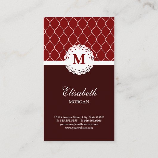 Big Data Analyst Elegantes, braunes Spitzenmuster Visitenkarte (Rückseite)