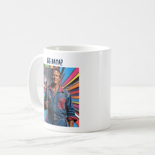 Big Data tief. 2 anpassbare Textzeilen Kaffeetasse (Vorderseite Links)