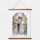 Big Date Custom Foto Print Wedding Wandteppich Mit Holzrahmen (Vorderseite)