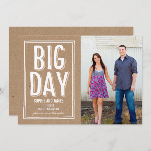Big Day Save the Date Card (Vorne/Hinten)