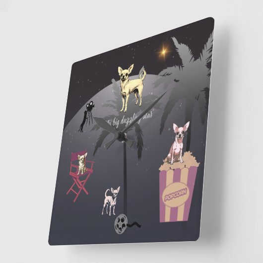 Big Dazzling Star Quadratische Wanduhr (Winkel)