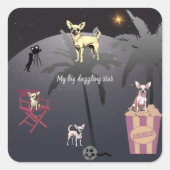 Big Dazzling Star Quadratischer Aufkleber (Vorderseite)