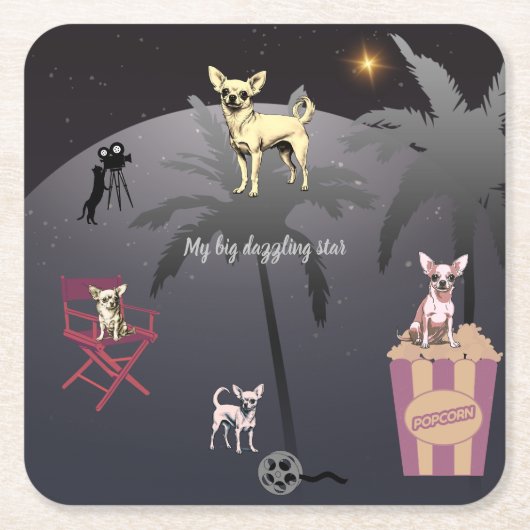 Big Dazzling Star Rechteckiger Pappuntersetzer (Vorderseite)