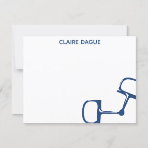 Big Dee Snaffle Bit Horse Notecard - Marine Dankeskarte
