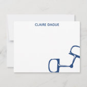 Big Dee Snaffle Bit Horse Notecard - Marine Dankeskarte (Vorderseite)