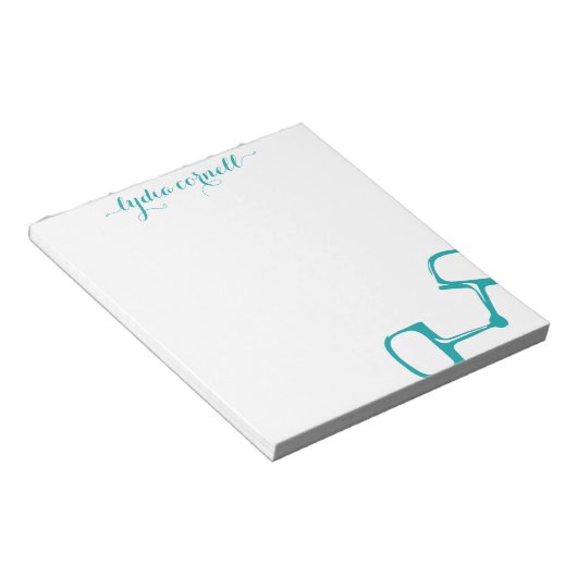 Big Dee Snaffle Bit Horse Notepad - Aquamarin Notizblock (angewinkelt)