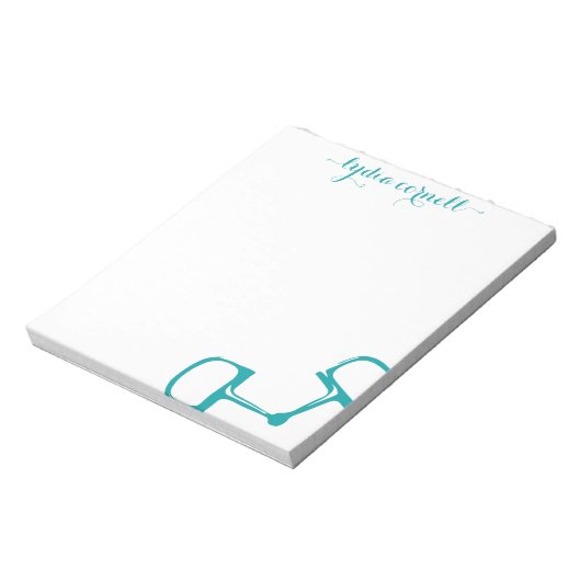 Big Dee Snaffle Bit Horse Notepad - Aquamarin Notizblock (Rotiert)