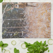 Big Deer Buck in Snow Fallende Kunst Küchentuch (Gefaltet)