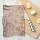 Big Deer Buck in Snow Fallende Kunst Küchentuch (Viertel Falte)