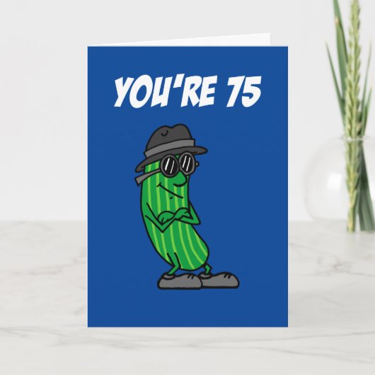 Big Dill 75. Geburtstag Pickle Pun Karte (Vorderseite)
