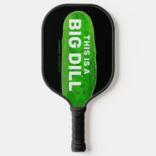 Big Dill Cartoons Funny Personalisiert Black Pickleball Schläger