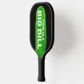Big Dill Cartoons Funny Personalisiert Black Pickleball Schläger (Links)