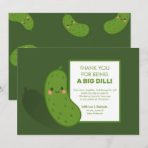Big Dill Green Pickle Baby Dusche Danke