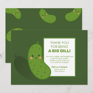 Big Dill Green Pickle Baby Dusche Danke Einladung