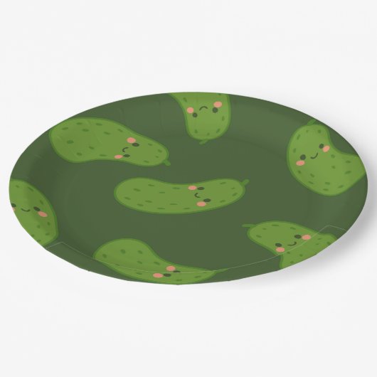 Big Dill Green Pickle Baby Dusche Pappteller (Schrägansicht)