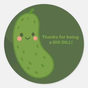 Big Dill Green Pickle Baby Dusche Runder Aufkleber