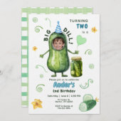 Big Dill Pickle Boy Birthday Any Age Photo Einladung (Vorne/Hinten)
