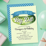 Big Dill Pickle Boy's Kids 1. Geburtstag Einladung<br><div class="desc">Feiern Sie den besonderen Tag Ihres Kindes mit diesem Big Dill Pickle Kids 1. Geburtstag Design. Dieses Design zeichnet sich durch eine große Aquarellhülle aus. Das Gegenteil ist ein Muster von Polka-Punkten. Matching Items in unserem Shop für ein komplettes Party Thema. Für weitere Fragen kontaktieren Sie uns bitte unter ThePaperieGarden@gmail.com....</div>