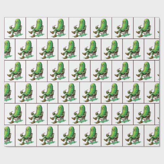 Big Dill Pickle im Stuhl Geschenkpapier (Flach)