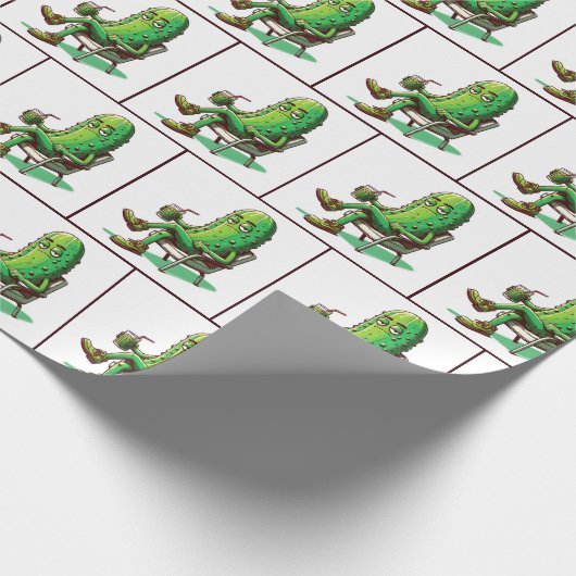 Big Dill Pickle im Stuhl Geschenkpapier (Ecke)