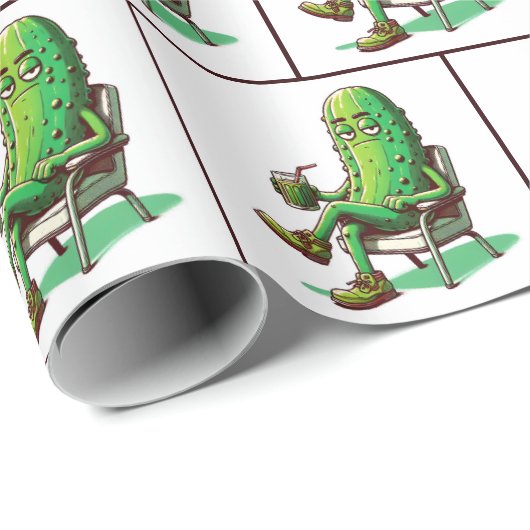 Big Dill Pickle im Stuhl Geschenkpapier (Rolleneckpunkt)