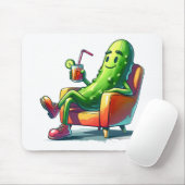 Big Dill Pickle in einem roten Stuhl Mousepad (Mit Mouse)