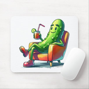 Big Dill Pickle in einem roten Stuhl Mousepad