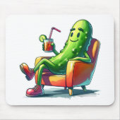 Big Dill Pickle in einem roten Stuhl Mousepad (Vorne)
