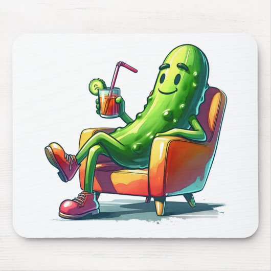 Big Dill Pickle in einem roten Stuhl Mousepad (Vorne)