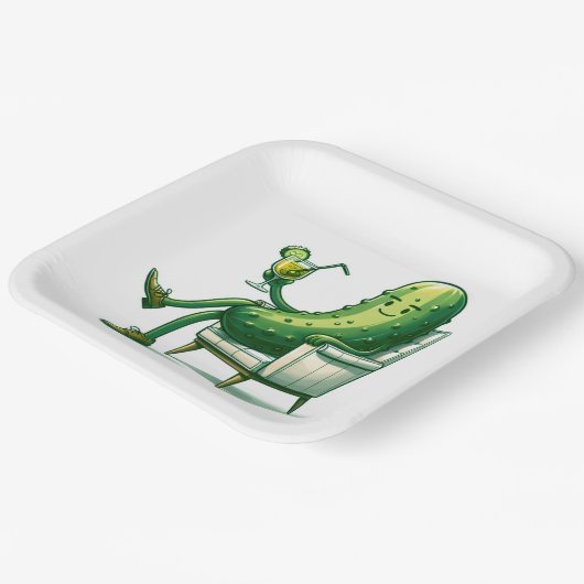 Big Dill Pickle mit Cocktail Pappteller (Gewinkelt)