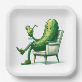 Big Dill Pickle mit Cocktail Pappteller (Vorderseite)