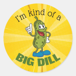 Big Dill Pickle Pup Button Runder Aufkleber